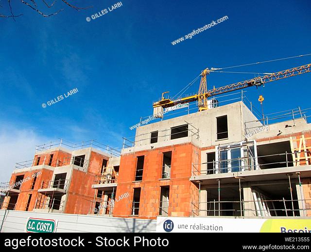 Residential building under construction in Plérin