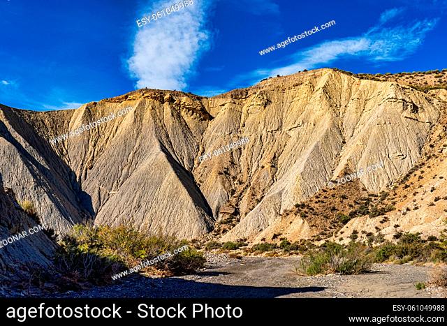 Tabernas desert, Desierto de Tabernas. Europe only desert. Almeria, andalusia region, Spain. Protected wilderness area and location for spaghetti western movies