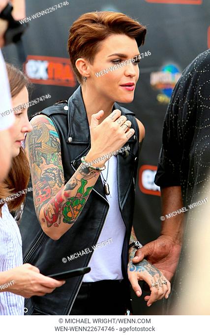 Ruby Rose seen at Universal Studios where she was interviewed by Charissa Thompson for television show Extra Featuring: Ruby Rose Where: Los Angeles, California