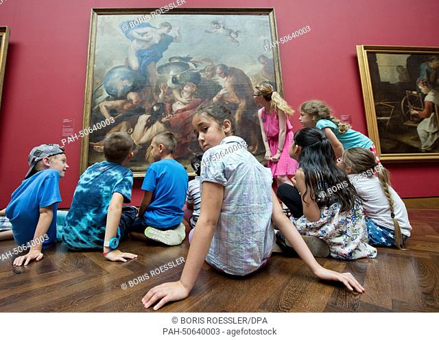 Children of a primary school take part in the 'Education Week in the Museum' in the Staedel Museum in Frankfurt Main, Germany, 23 July 2014