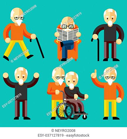 Old age cartoon Stock Photos and Images | agefotostock