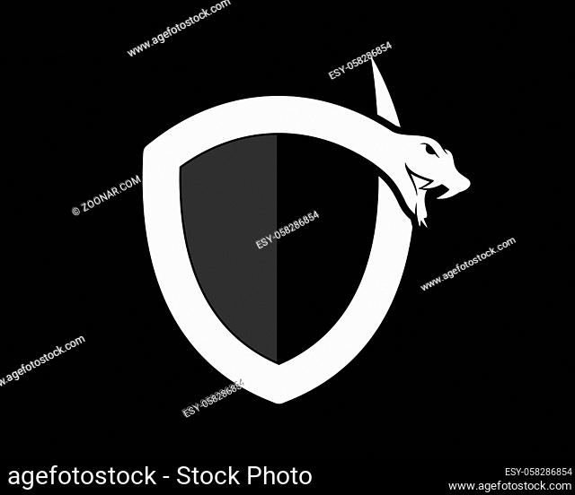 Snake silhouette with shield shape