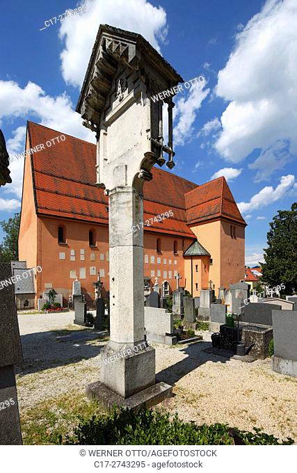 Germany, Bavaria, Eastern Bavaria, Lower Bavaria, Passau, Danube, Inn, Ilz, Passau-Innstadt, parish church St. Severin, catholic church, cemetery church