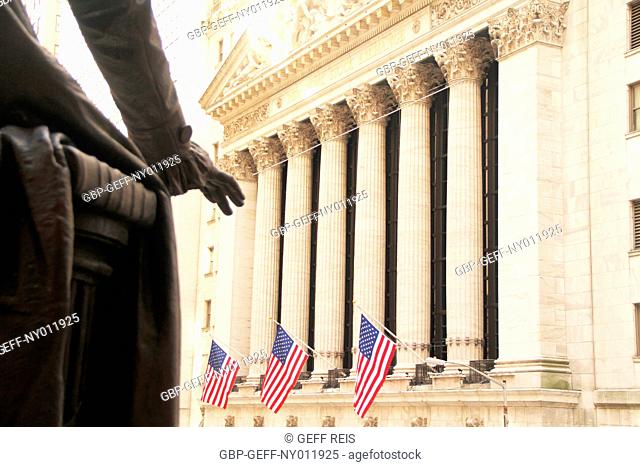 A statue of former President George Washington, Manhattan, New York City, United States