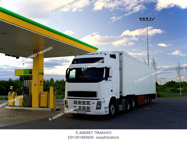 Truck at a fuel-station