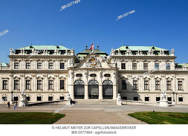 Main facade of the Upper Belvedere, built 1721-1723, Prinz-Eugen-Strasse 27, Vienna, Austria, Europe