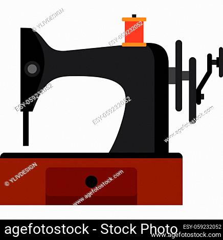 Sewing machine icon in flat style isolated on white background vector illustration