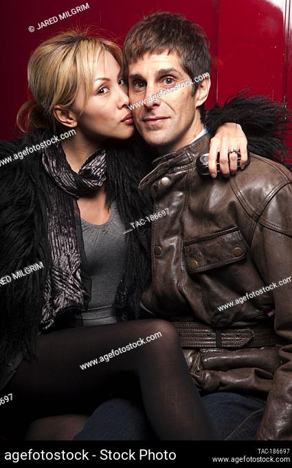 (L-R) Portrait of Etty Lau Farrell and singer Perry Farrell at club LAX on January 16, 2007 in Los Angeles, California