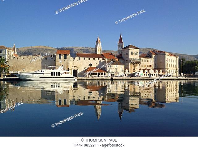 Croatia, Europe, Dalmatia, Europe, Trogir, quayside, waterfront, reflections, Eastern Europe, Balkans, Resort, Adriati