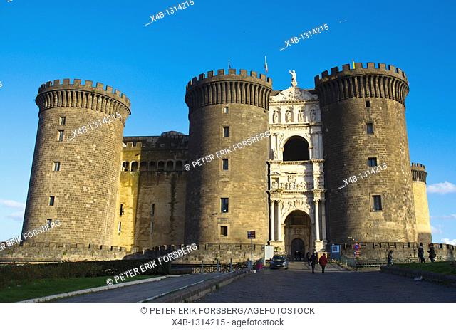 Castel Nuovo fortress exterior central Naples Campania Italy Europe