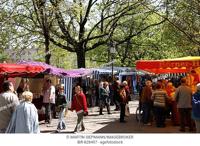 Auer Dult market in May, Mariahilfplatz Square, Munich, Bavaria, Germany, Europe