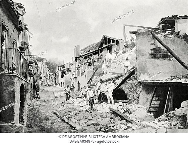 Monteleone destroyed by the earthquake, earthquake in Calabria, Italy, photograph by Edoardo Ximenes, from L'Illustrazione Italiana, Year XXXII, No 38