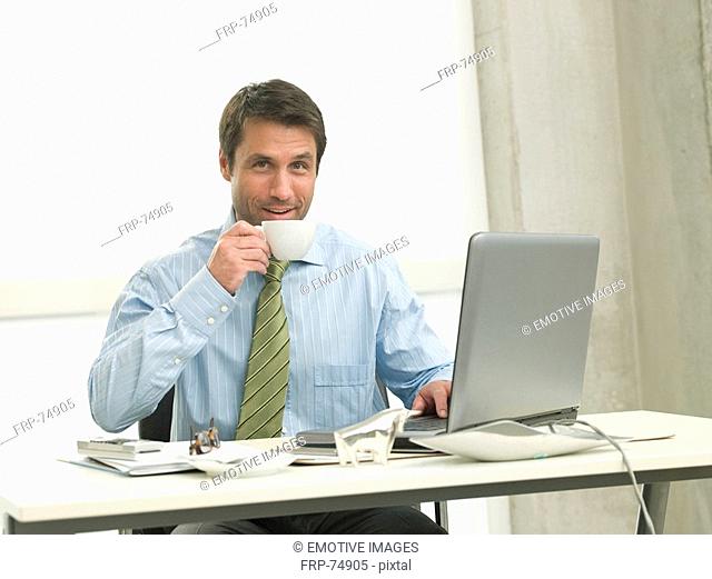 Businessman drinking Coffee