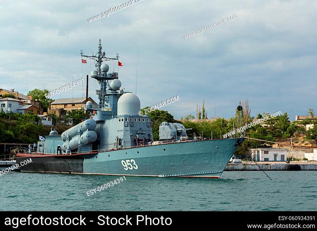 Sevastopol, Russia - June 09, 2016: Large Rocket Launch P-239. Board number - 953. Sevastopol naval base of the Black Sea Fleet. Crimea
