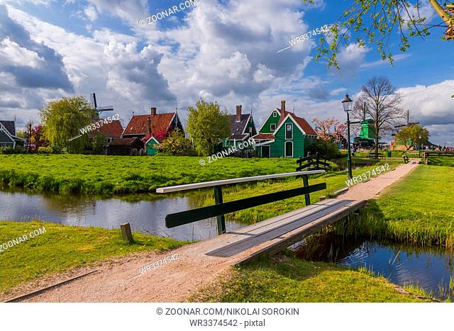 Village Zaanse Schans in Netherlands - architecture background