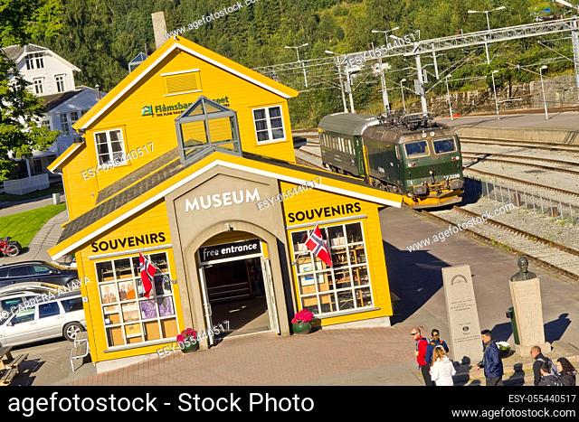 Flam Railway Museum & Souvenirs, Aurlandsfjorden Fjord, Flam, Norway, Scandinavia, Europe