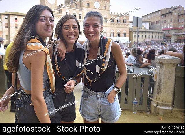 Young fans attend the Palio di Siena 2022 on July 02, 2019 in Siena, Italy. - rome/Rome/