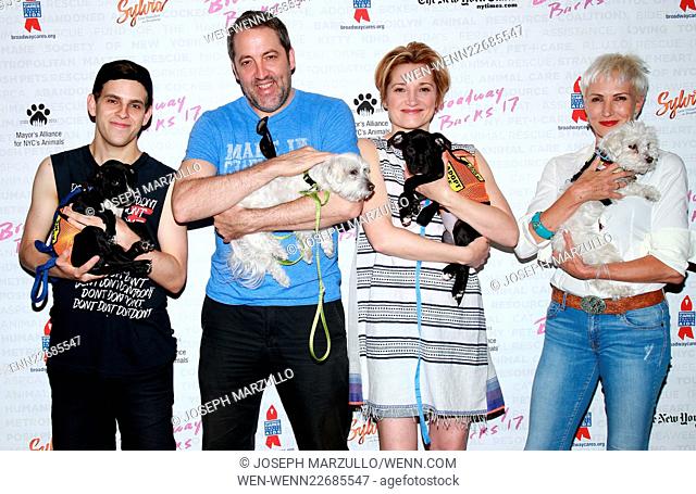 Broadway Barks 17, an annual event to benefit NYC animal shelters and adoption agencies, held in Shubert Alley. Featuring: Taylor Trensch, Ian Barford