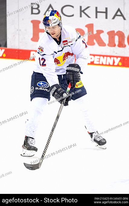 22 April 2021, Bavaria, Ingolstadt: Ice hockey: DEL, ERC Ingolstadt - EHC Red Bull München, championship round, quarterfinals, 2nd matchday