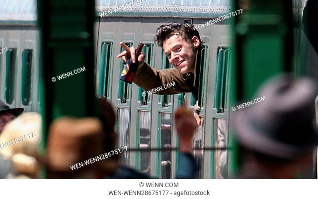 Harry Sytles films a scene for the movie ""Dunkirk"" in Swanage Featuring: Harry Styles Where: Swanage, United Kingdom When: 25 Jul 2016 Credit: WENN