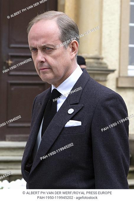 Prince Jean of Orleans leave at the Cathédrale Notre-Dame in Luxemburg, on May 04, 2019, after the Funeral ceremony of HRH Grand Duke Jean of Luxemburg (5...