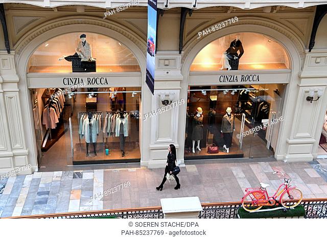 The Cinzia Rocca shop in the GUM shopping mall in Moscow, Russia, 22 September 2016. Today the former department store built in Russian Traditionalism between...