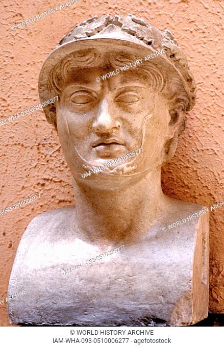 Bust of Pyrrhus (Pyrrhos; 319/318–272 BC) was a Greek general and statesman of the Hellenistic period. He was king of the Greek tribe of Molossian