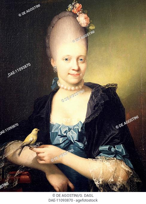 Portrait of Sophie Charlotte De Thygesen (born Bertelsen De Cederfeld) (1747-1797), painting by Jens Juel (1745-1802), 1771