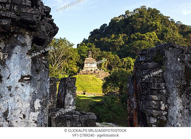 Temple of the cross, Palenque archeological site, Palenque National Park, Chiapas, Mexico