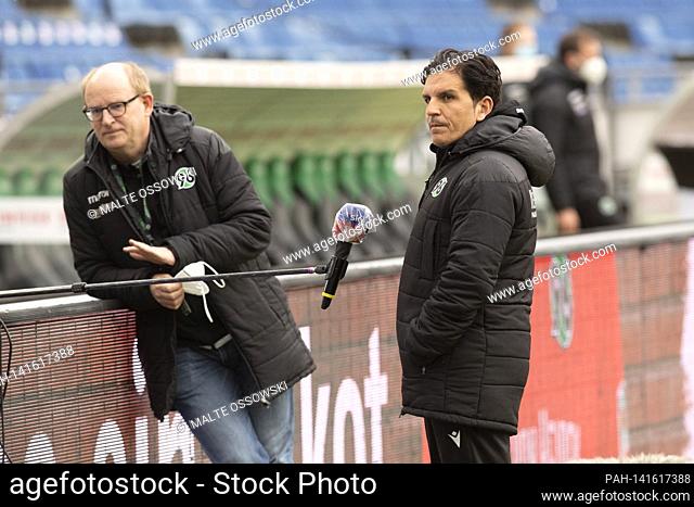 coach Kenan KOCAK (H) in the Sky Sport interview before the game Soccer 2. Bundesliga, 25th matchday, Hanover 96 (H) - Kickers Wurzburg (WUE) 1: 2, on April 8th