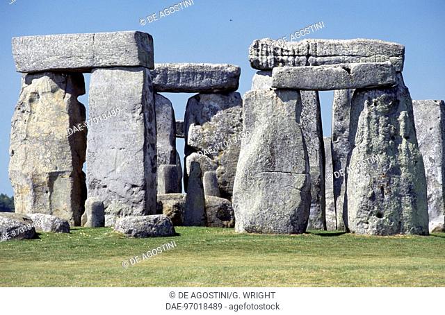 Megalithic monument at Stonehenge (Unesco World Heritage List, 1986), Amesbury, Wiltshire, England, United Kingdom. Neolithic era