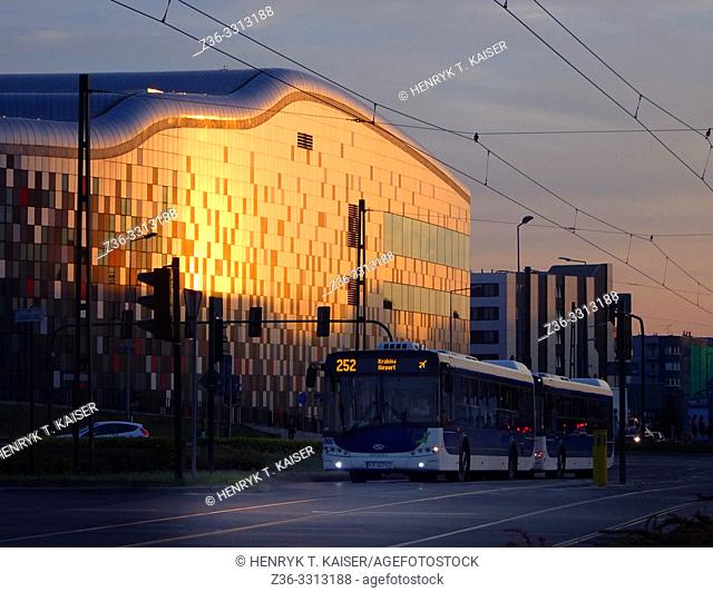 Ice Congress Center at sunset, Krakow, Poland