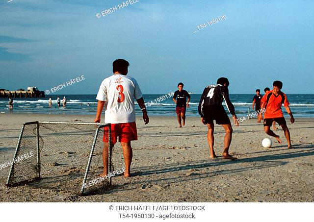 Football game on the beach of Hua Hin