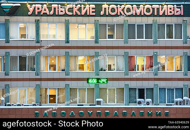 RUSSIA, SVERDLOVSK REGION - DECEMBER 19, 2023: An outside view of the Ural Locomotives plant in the town of Verkhnyaya Pyshma. Donat Sorokin/TASS