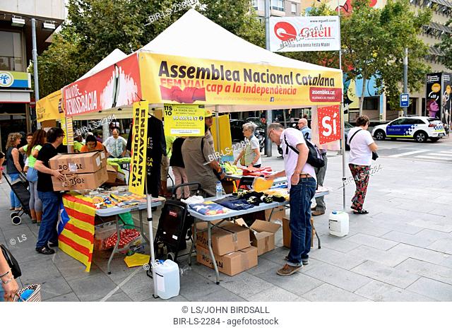 Catalonia, Spain Sep 2017.Vilafranca del Penedes. On 1 October Catalans will go to the polls to vote in a referendum on whether to secede from Spain and form an...