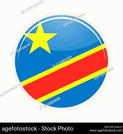Democratic Republic of the Congo icon circle isolated on white background. Kinshasa icon vector illustration