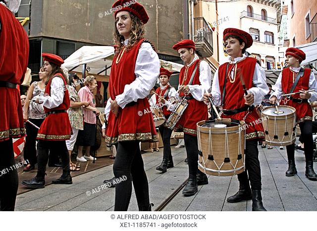 musicians, parades, Mercadal'10, Ripoll, Catalonia, Spain