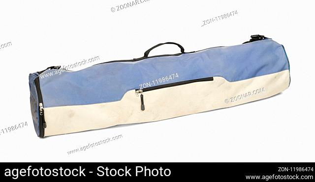 Old dirty volleyball bag, isolated on white