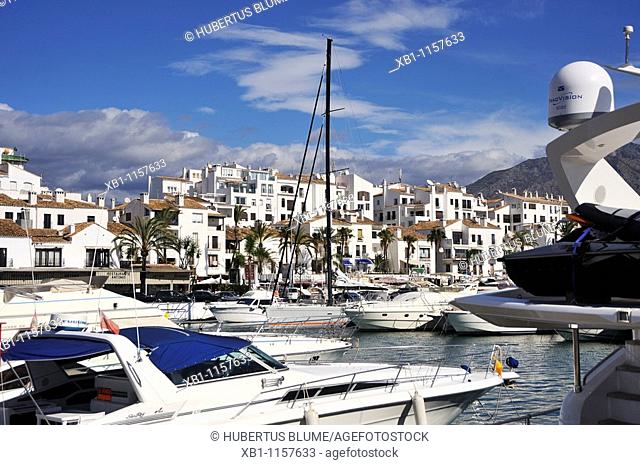 Puerto Banus, yacht harbour of Marbella, Costa del Sol, province Malaga, Andalucia, Andalusia, Spain, Europe