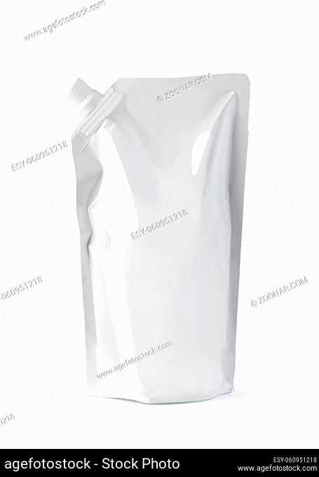 Blank packaging aluminium foil pouch isolated on white background