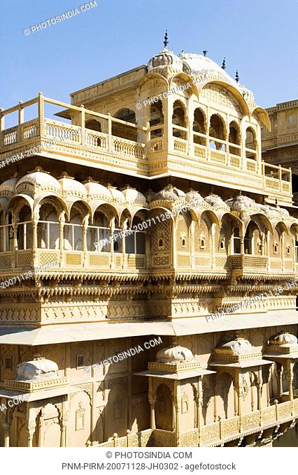 Low angle view of a fort, Jaisalmer Fort, Jaisalmer, Rajasthan, India