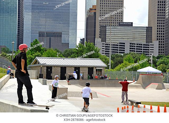 Lee and Joe Jamail Skatepark, Buffalo Bayou Park, Houston, Texas, United States of America, North America