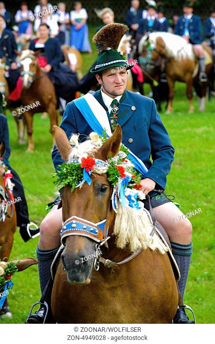 catholic procession on horse in bavaria
