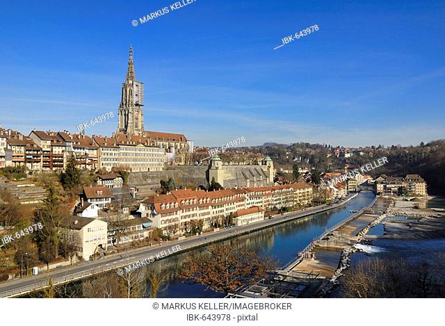 Bern - view of the old town and the Aare river - Switzerland, Europe