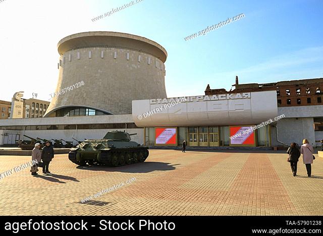 RUSSIA, VOLGOGRAD - MARCH 15, 2023: A view of the Battle of Stalingrad Museum-Panorama where fine art restorers of the Grekov Studio of War Artists carry out...