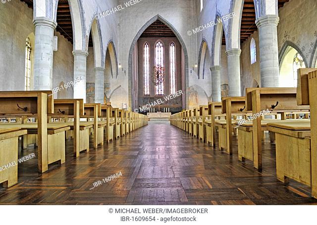 Interior, Protestant city church, Ravensburg, Baden-Wuerttemberg, Germany, Europe