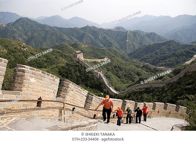 Tourists climbing up at Badaling Great Wall, Beijing, China