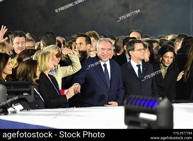 Emmanuel Macron was elected to a second term as French president. Celebration of his victory at the Champ de Mars in Paris, on April 24, 2022