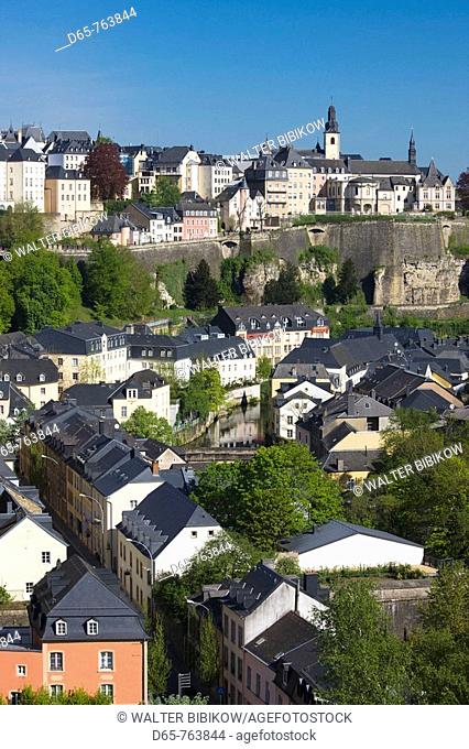 Luxembourg, Luxembourg City, Grund quarter, lower town, morning