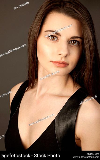 Close-up Portrait of Young Woman, Studio Shot